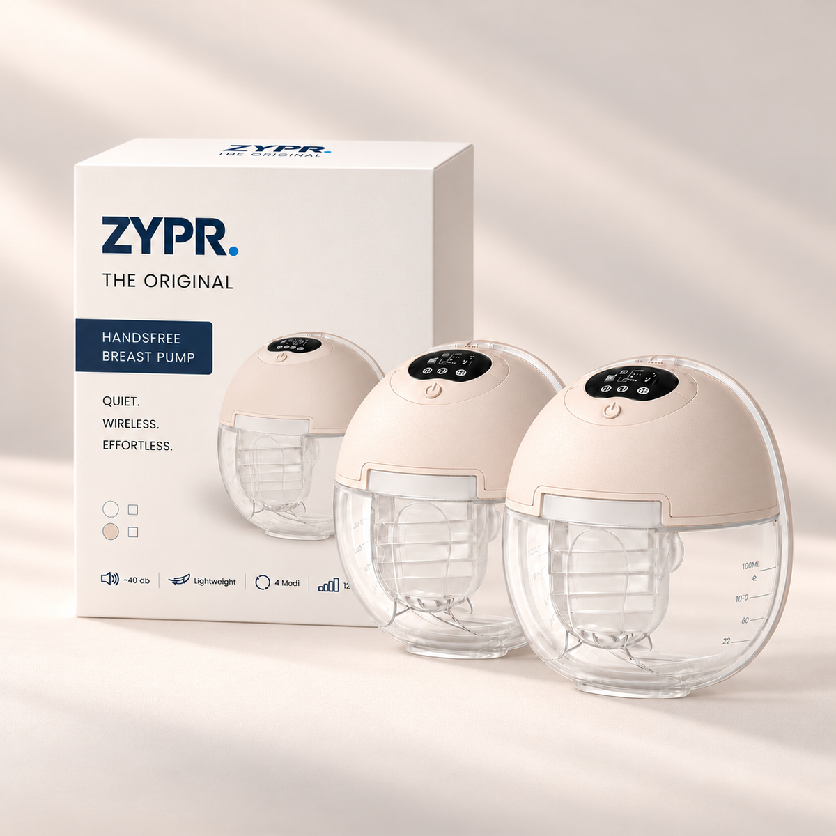 ZYPR. Original - draadloze borstkolf - double (Kleur: Natural clay)
