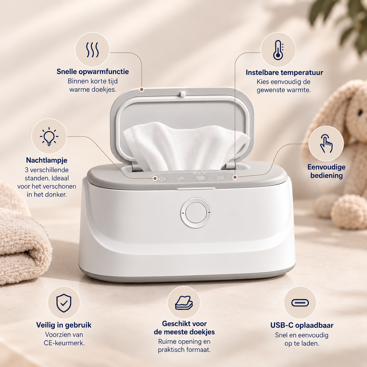 ZYPR. Glow - Warmer voor babydoekjes