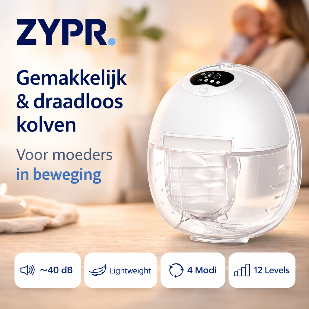 ZYPR. original draadloze borstkolf - double (Kleur: Cloudy white)