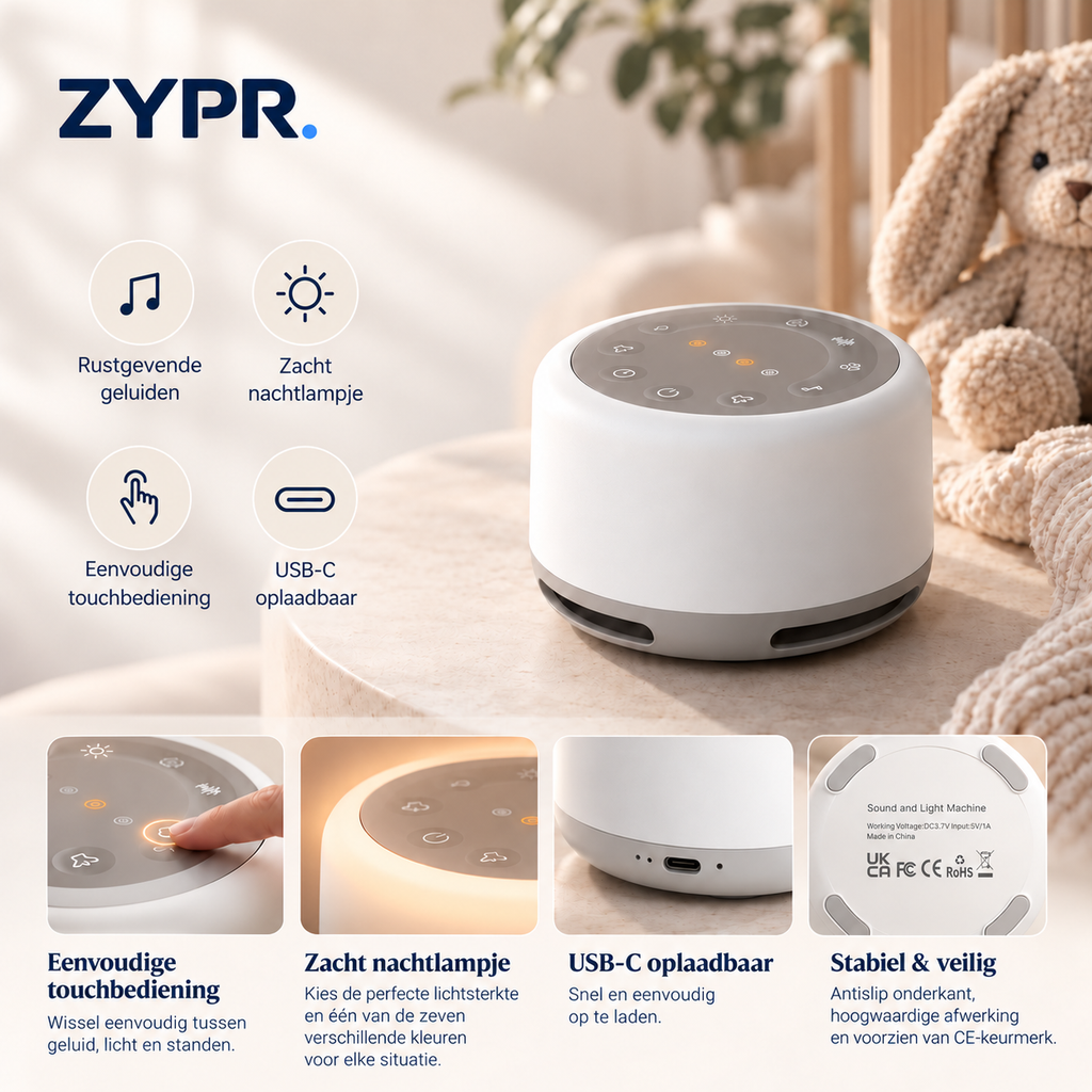 ZYPR. Numa - White-noise met nachtlampje